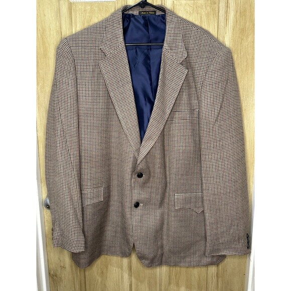 Circle S Western Men's 48R Blazer Tan Multi Houndstooth Suit Sport Coat - Picture 1 of 8